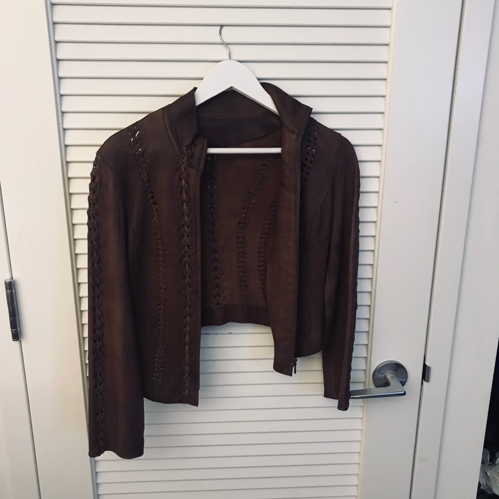 Women’s Jacket. Color is brown.